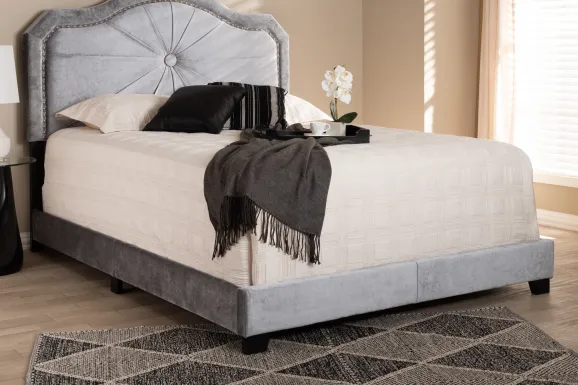 Elkdale Gray Queen Upholstered Bed