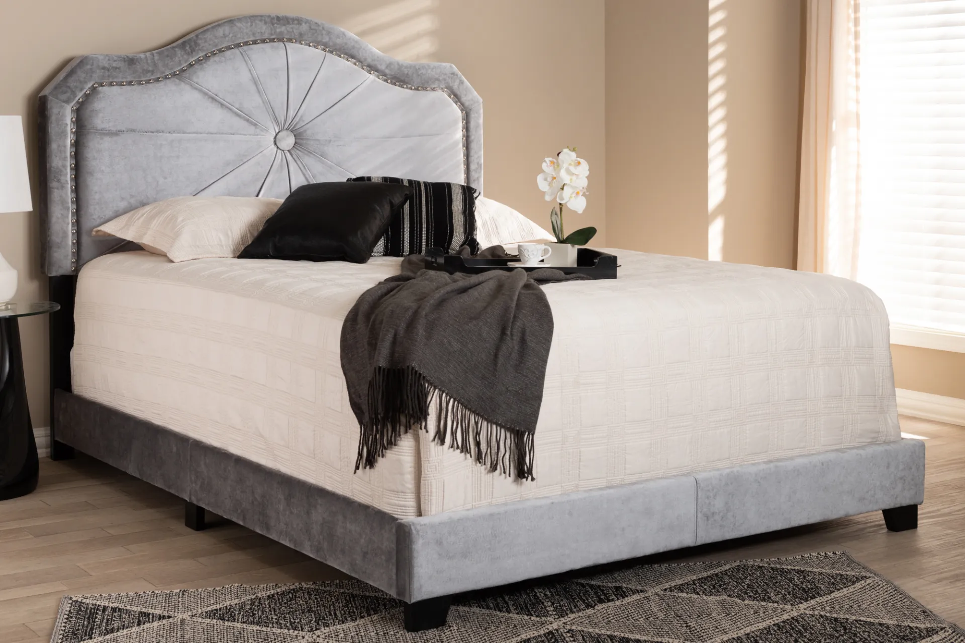 Elkdale Gray Queen Upholstered Bed - Image 2