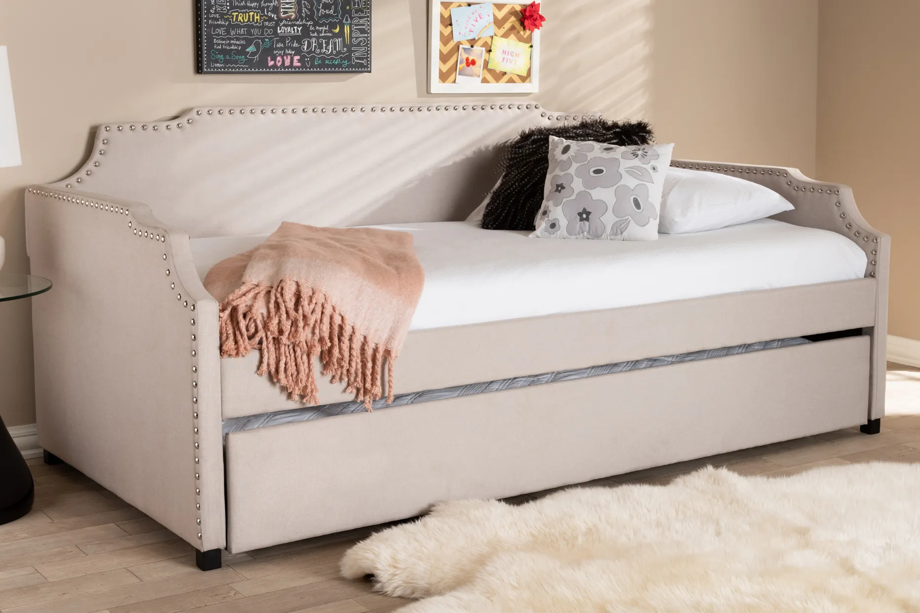Tynland Beige Twin Daybed with Trundle - Image 1
