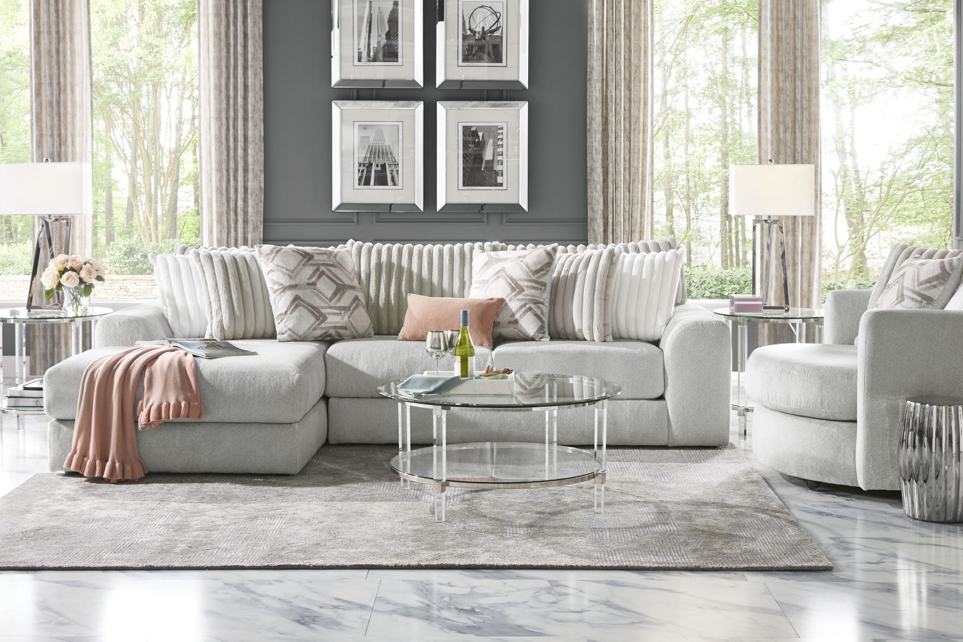 Moreau Street Gray 2 Pc Sectional - Image 2
