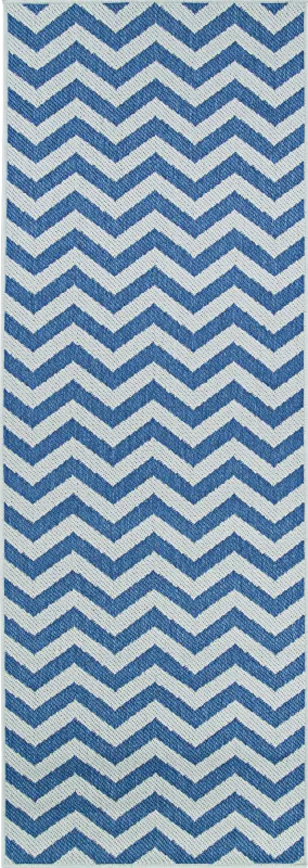 Dailon Blue 2'3 x 7'10 Indoor/Outdoor Runner Rug