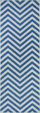 Alburt Blue 2'3 x 7'10 Indoor/Outdoor Runner Rug