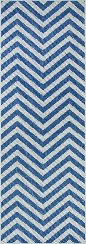 Alburt Blue 2'3 x 7'10 Indoor/Outdoor Runner Rug