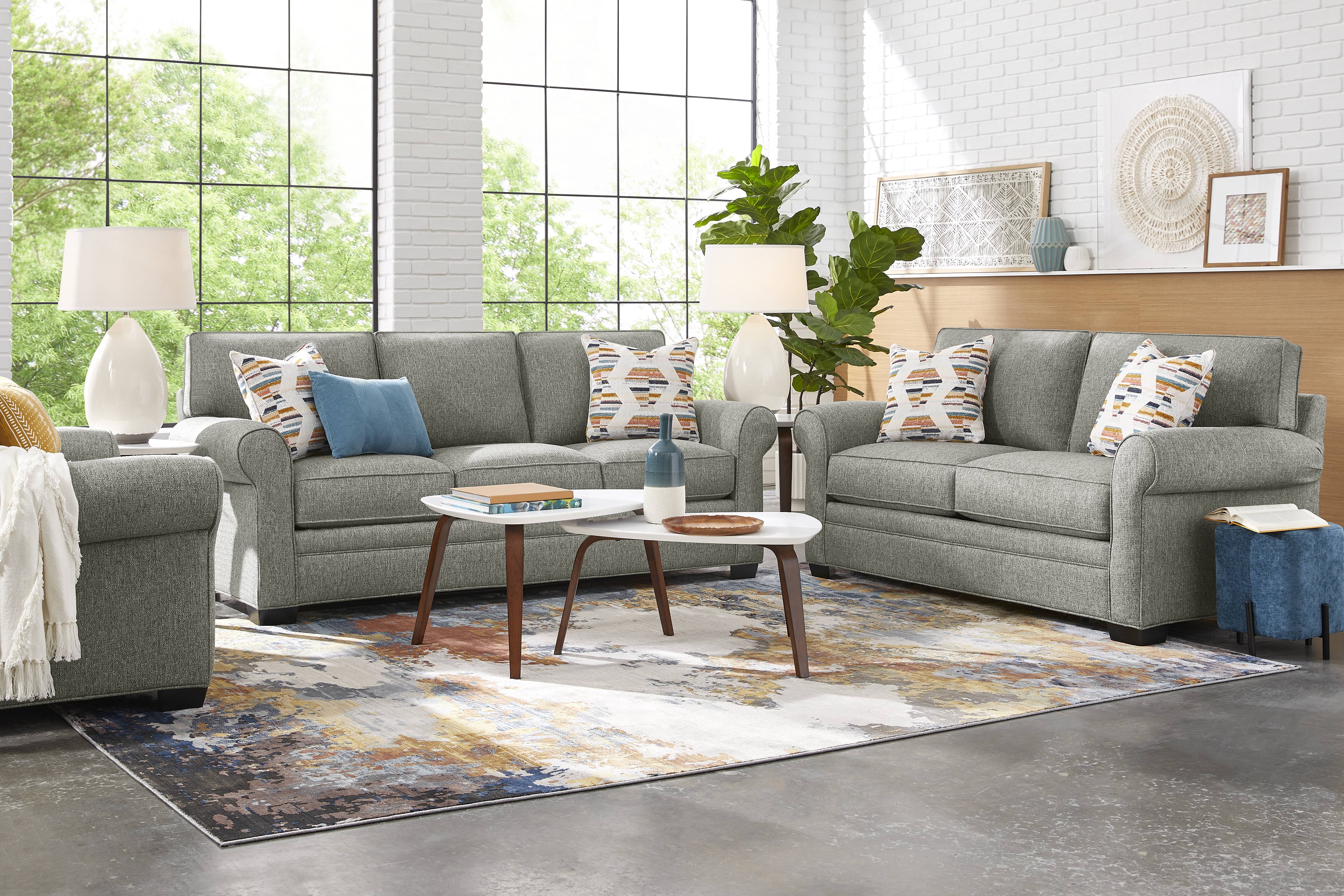 Bellingham Gray Textured 2 Pc Living Room - Thumbnail - Image 1