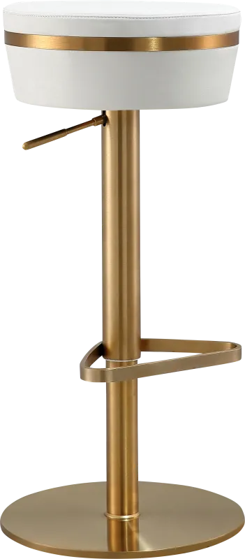 Abiaka White Adjustable Stool
