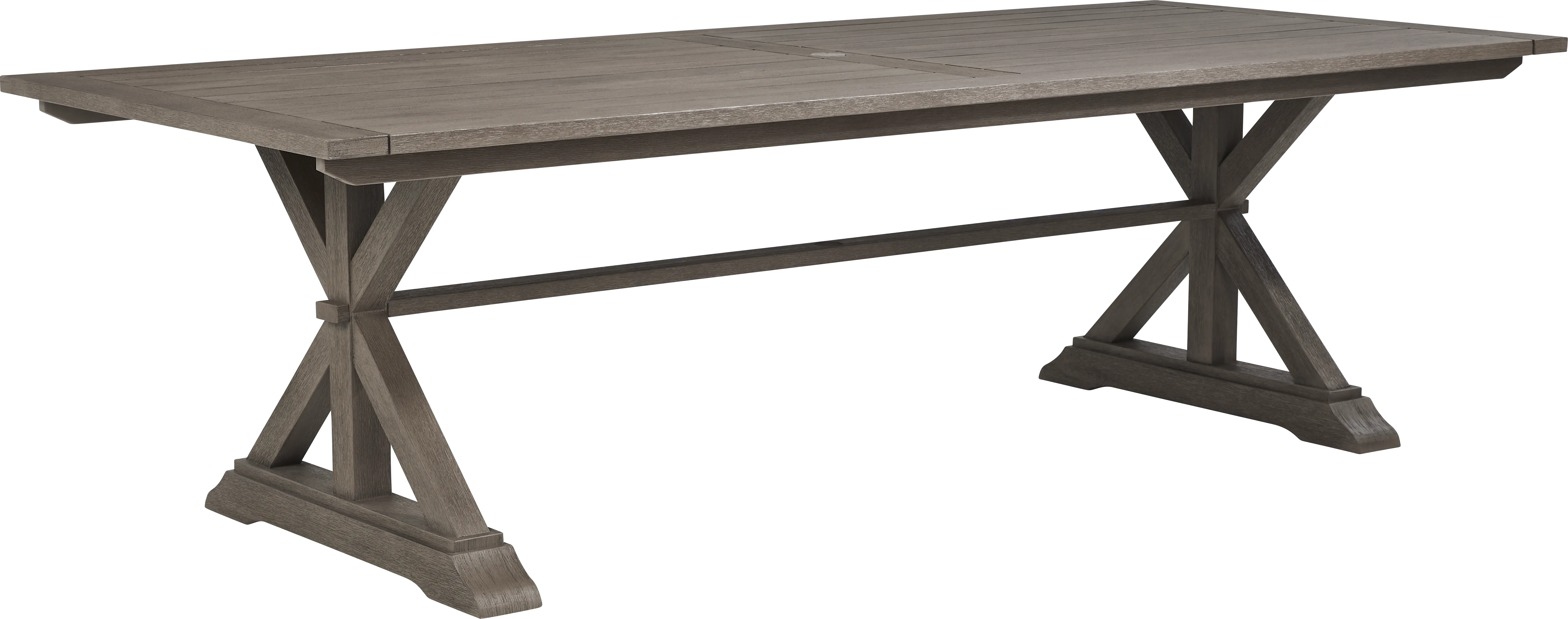 Siesta Key Gray 7 Pc Rectangle Outdoor Dining Set with Linen Cushions and Bench - Thumbnail - Image 2