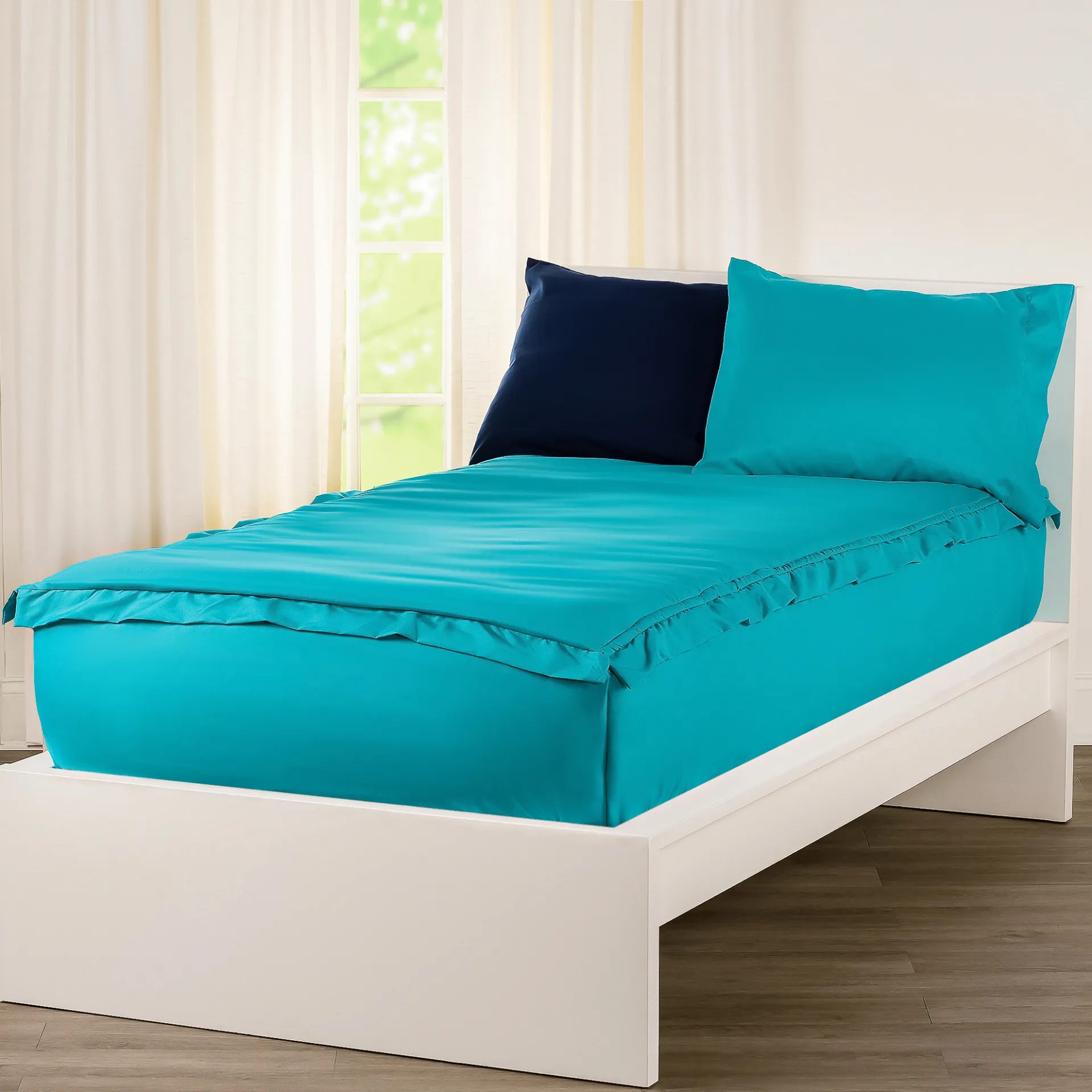 Kids Jonilde Turquoise Orange Twin Bedding Set - Image 1