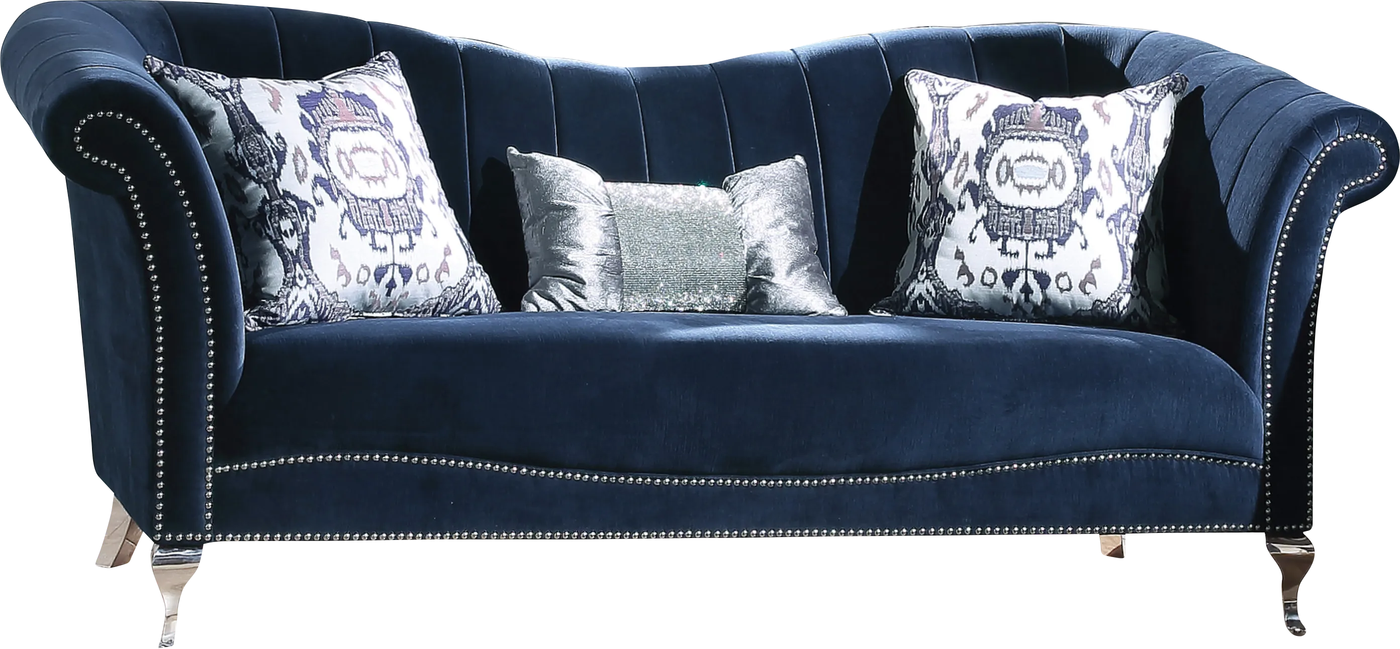 Berean Blue Sofa with Three Pillows - Thumbnail - Image 1