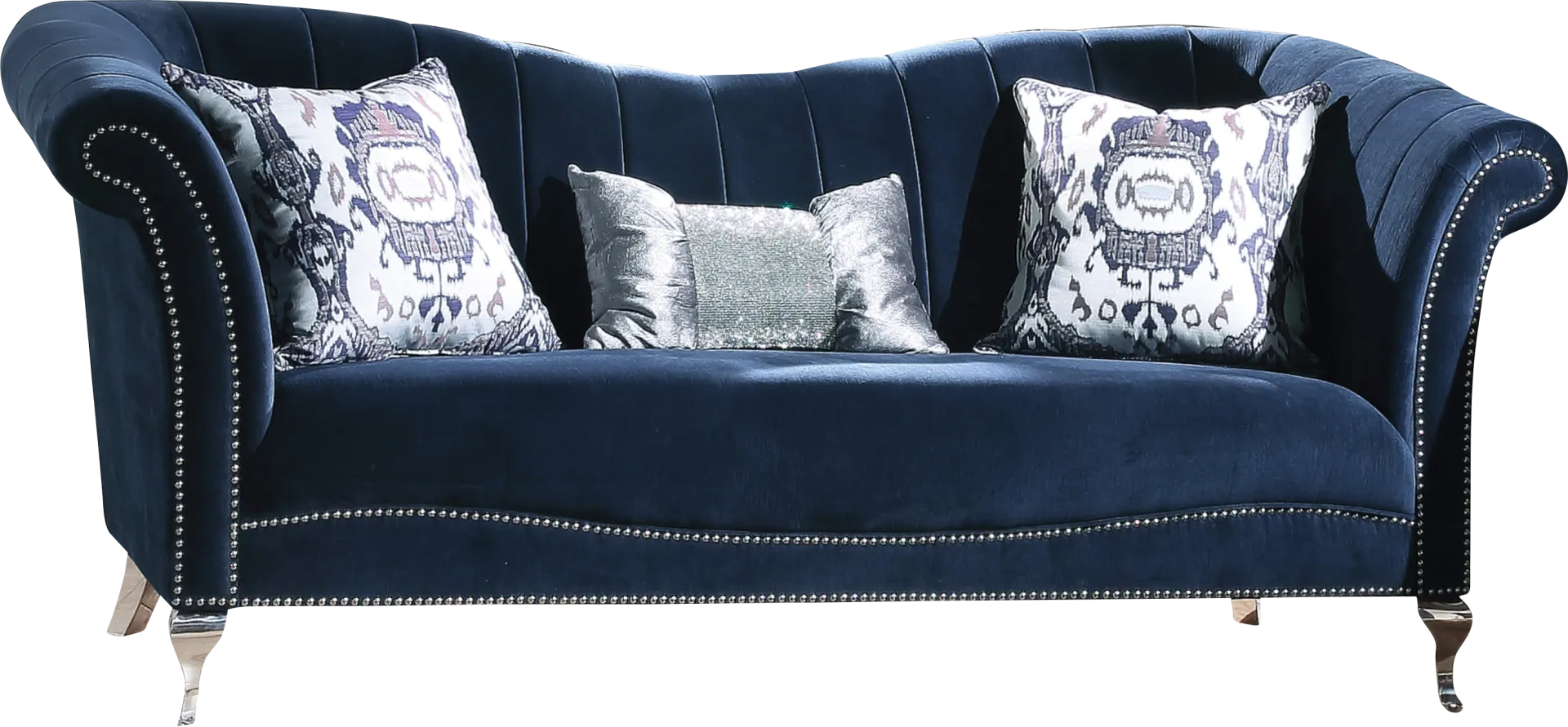 Berean Blue Sofa with Three Pillows - Image 1