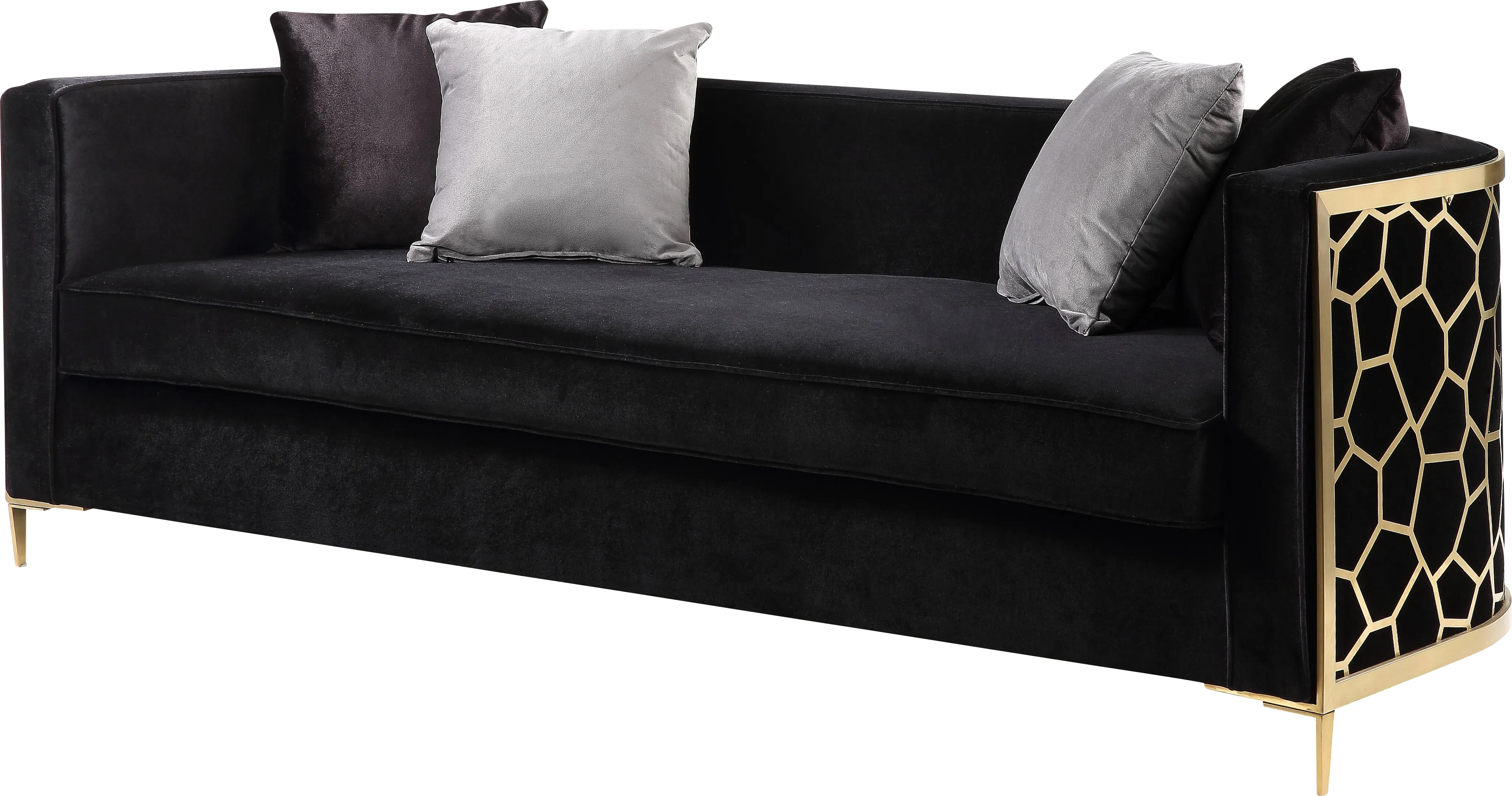 Buellton Black Sofa with Four Pillows - Thumbnail - Image 1