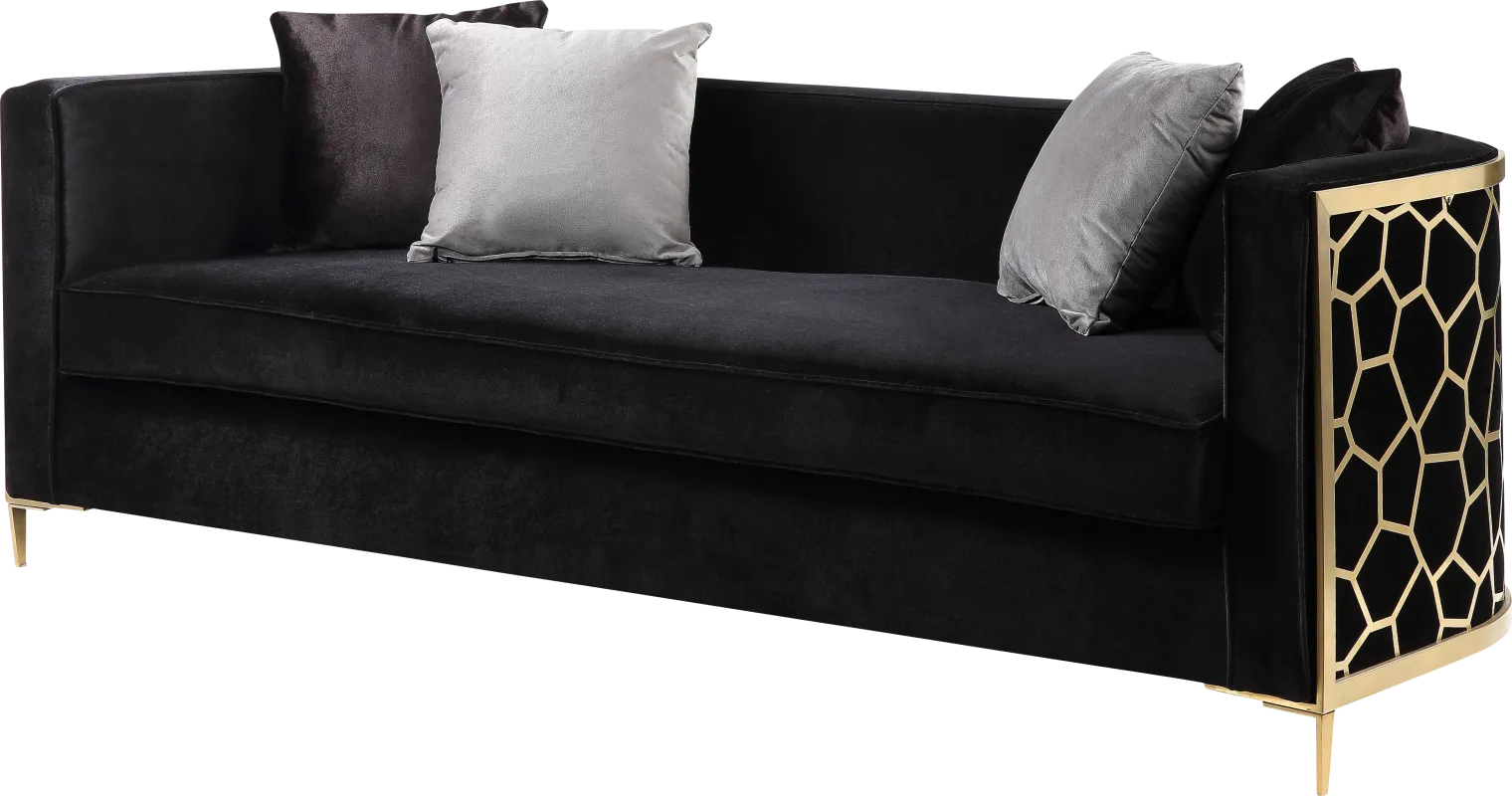 Buellton Black Sofa with Four Pillows