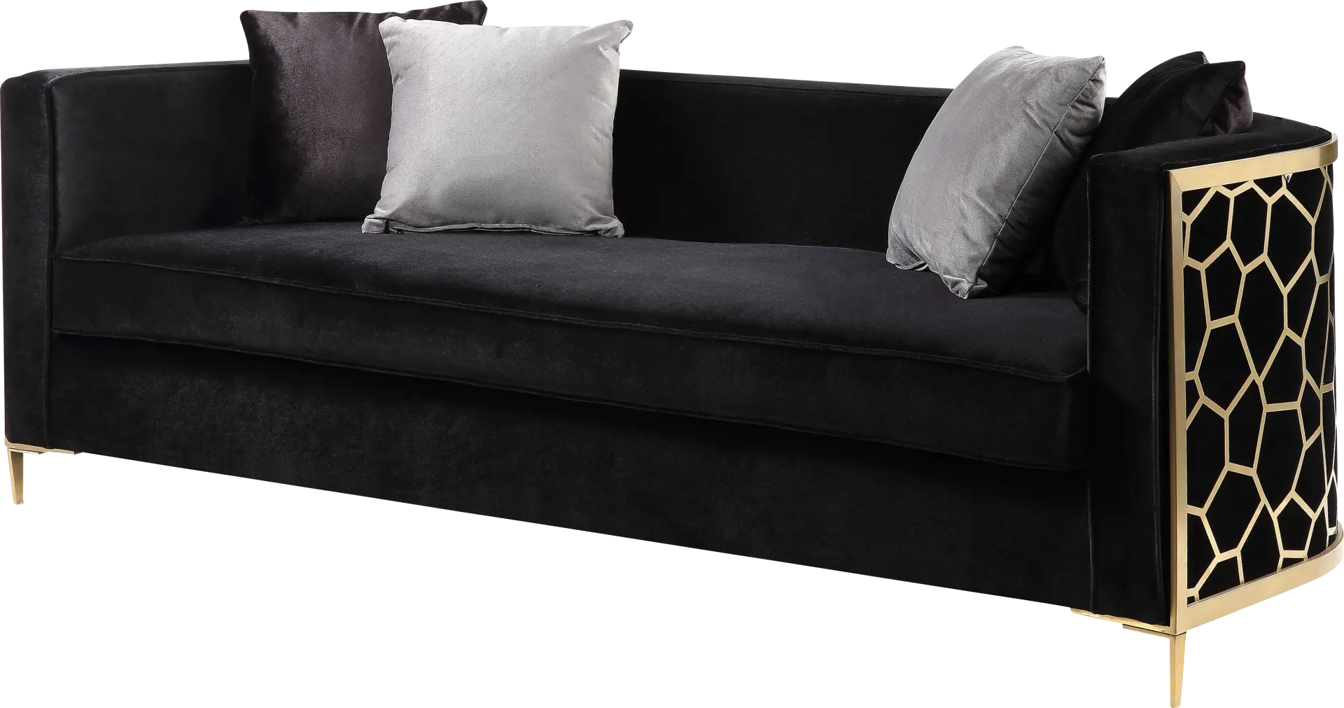 Buellton Black Sofa with Four Pillows