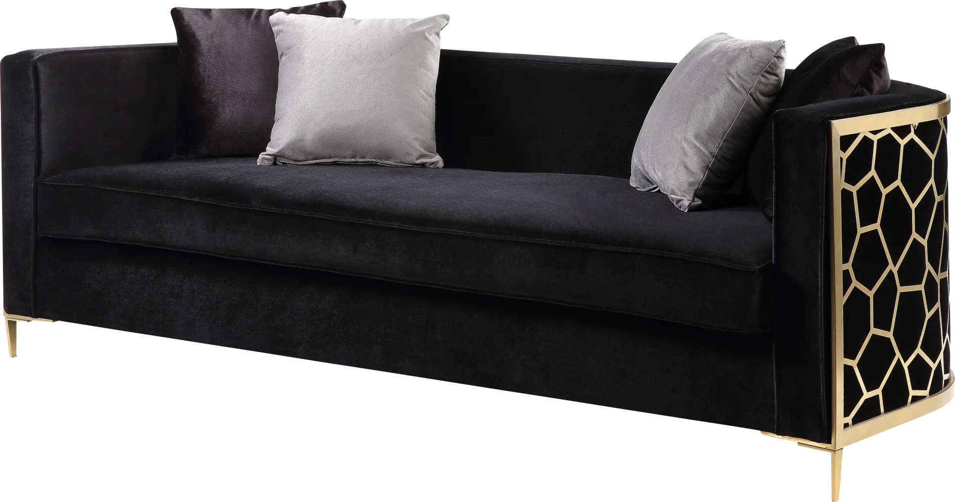 Buellton Black Sofa with Four Pillows - Image 1