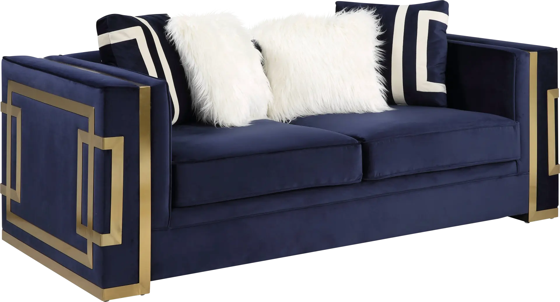 Catowba Blue Loveseat with Four Pillows