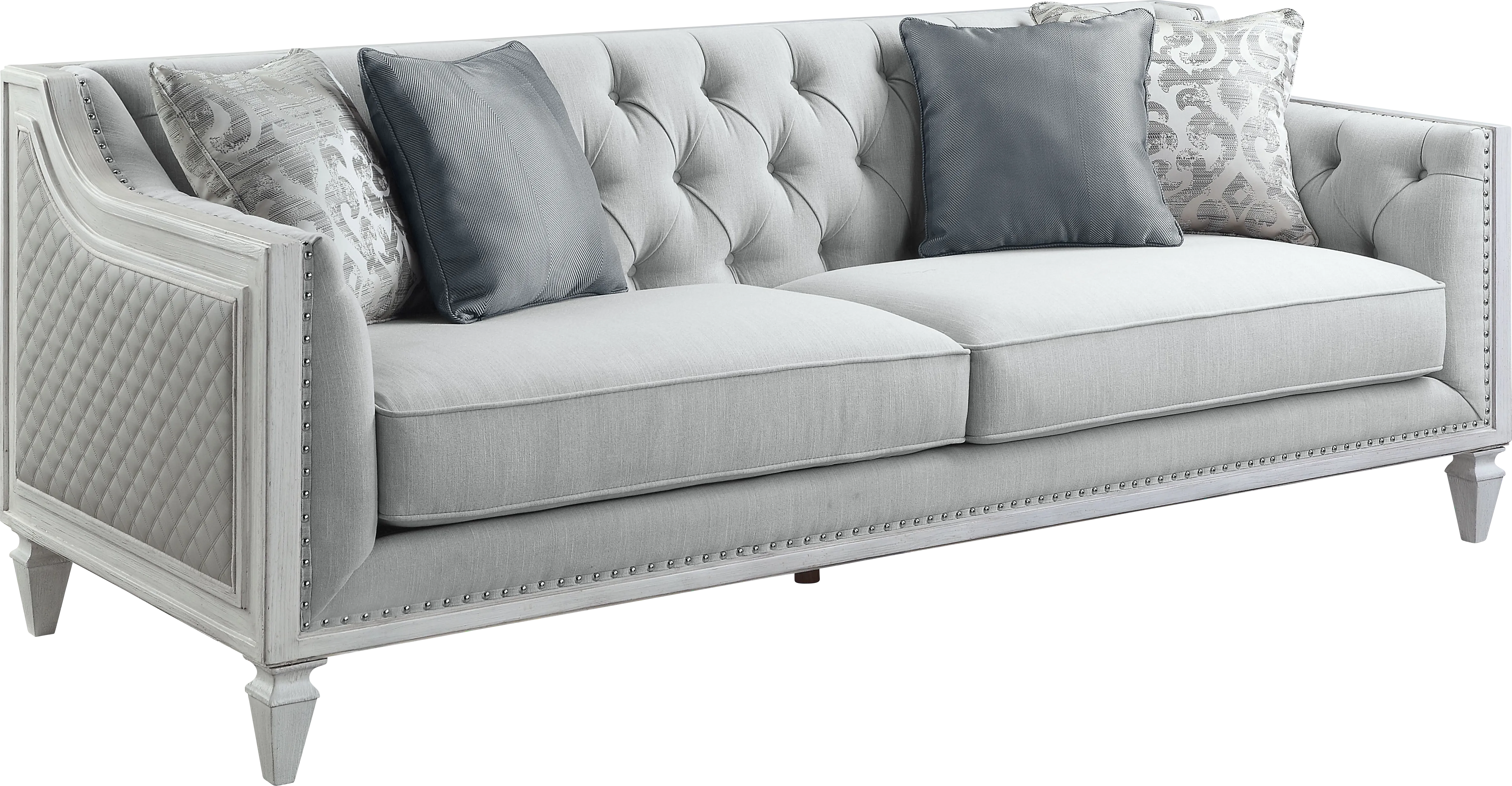 Blinn Light Gray Sofa with Four Pillows - Thumbnail - Image 1