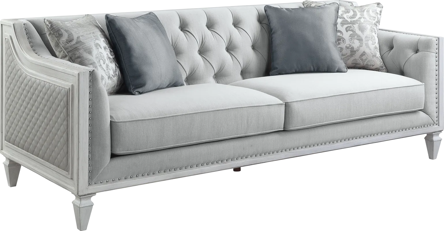 Blinn Light Gray Sofa with Four Pillows
