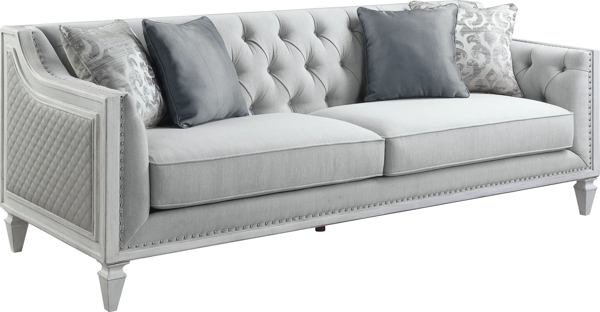 Blinn Light Gray Sofa with Four Pillows - Image 1