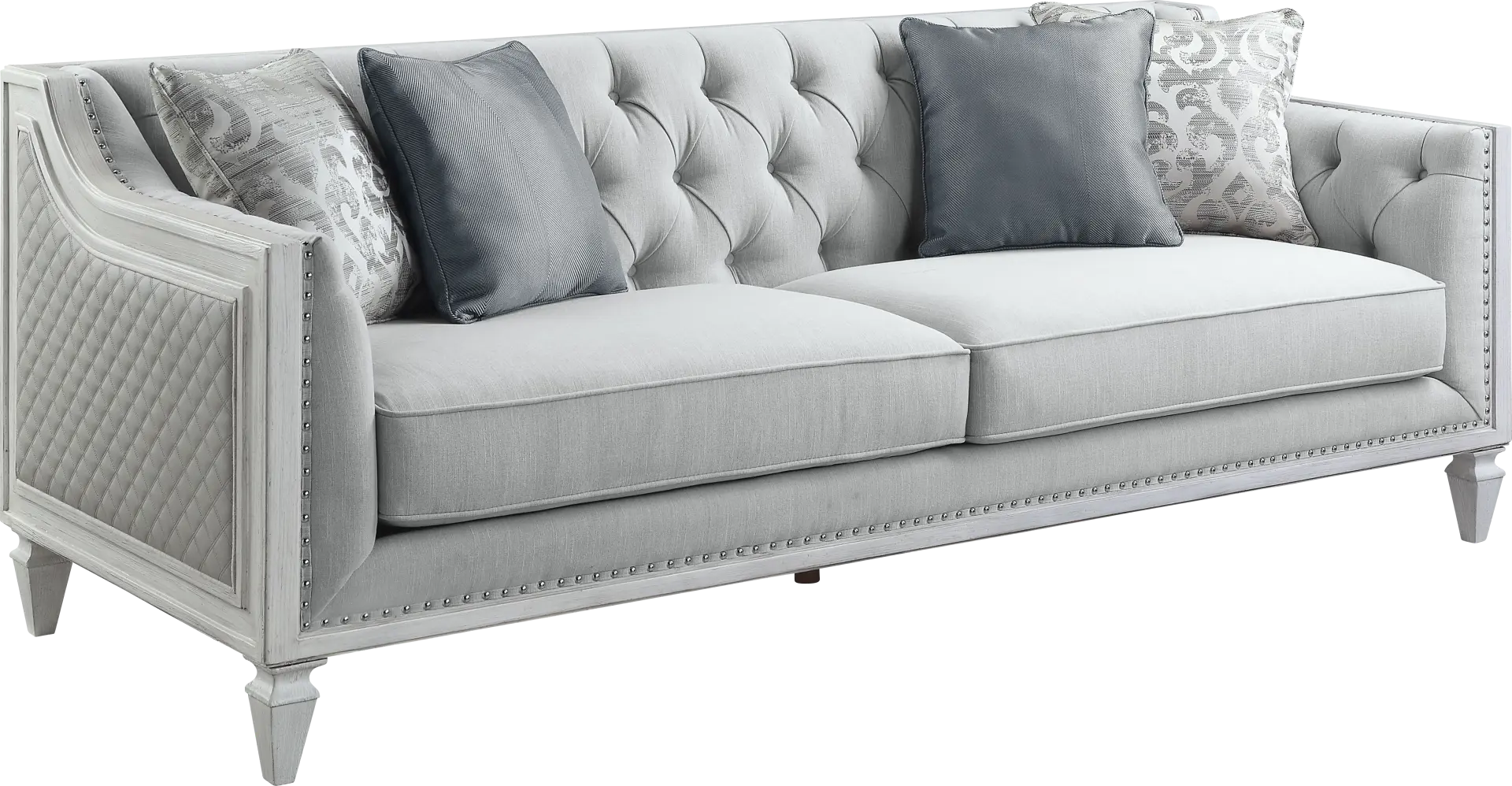 Blinn Light Gray Sofa with Four Pillows