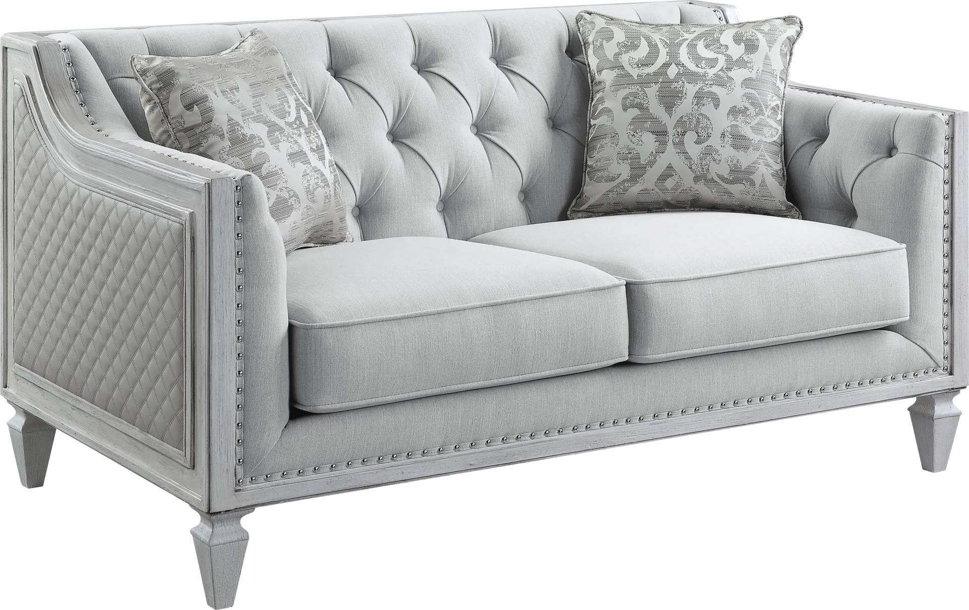 Blinn Light Gray Loveseat with Two Pillows - Image 1
