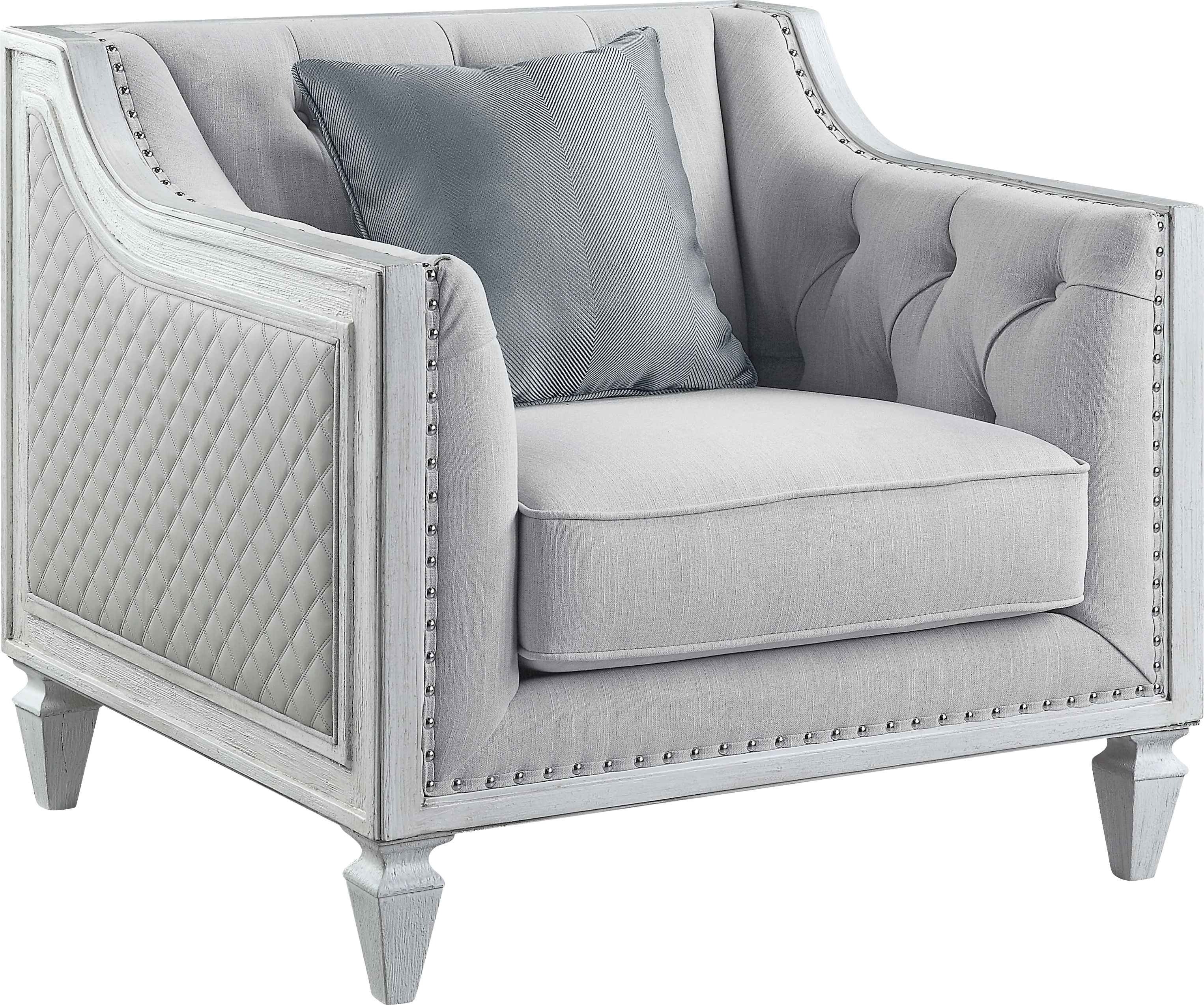 Blinn Light Gray Accent Chair with Pillow - Thumbnail - Image 1