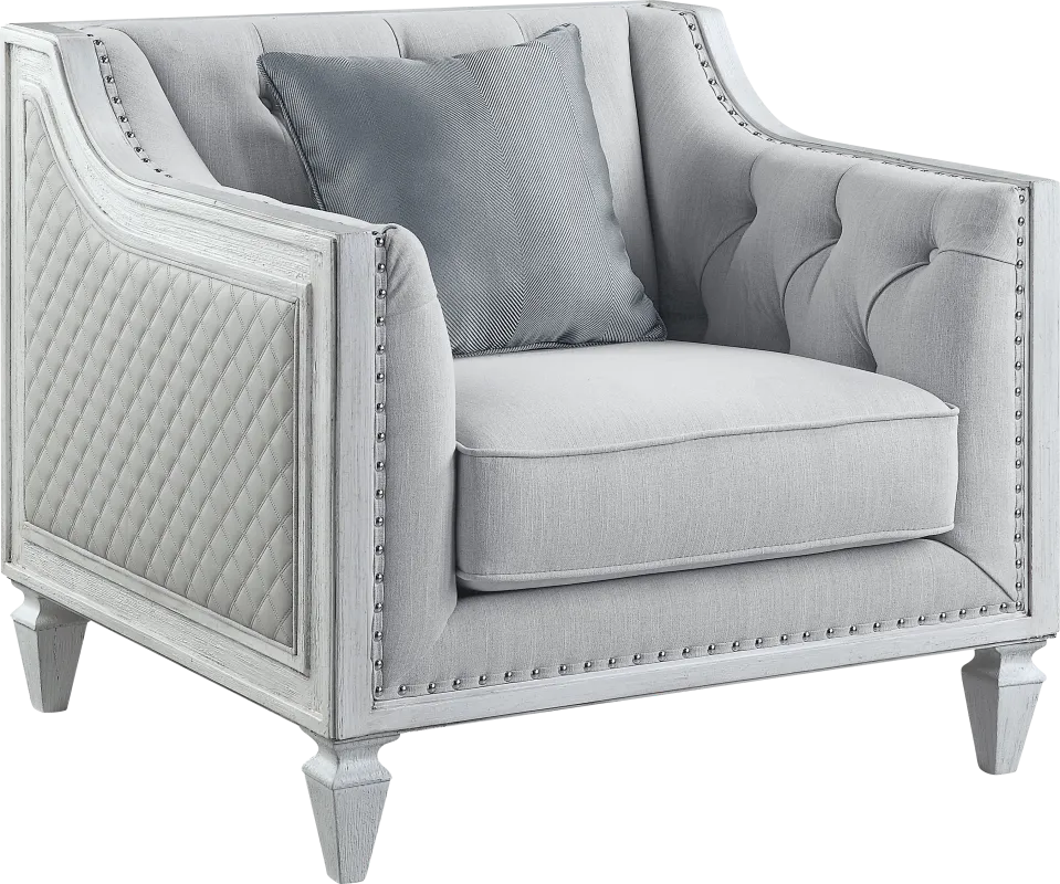 Blinn Light Gray Accent Chair with Pillow