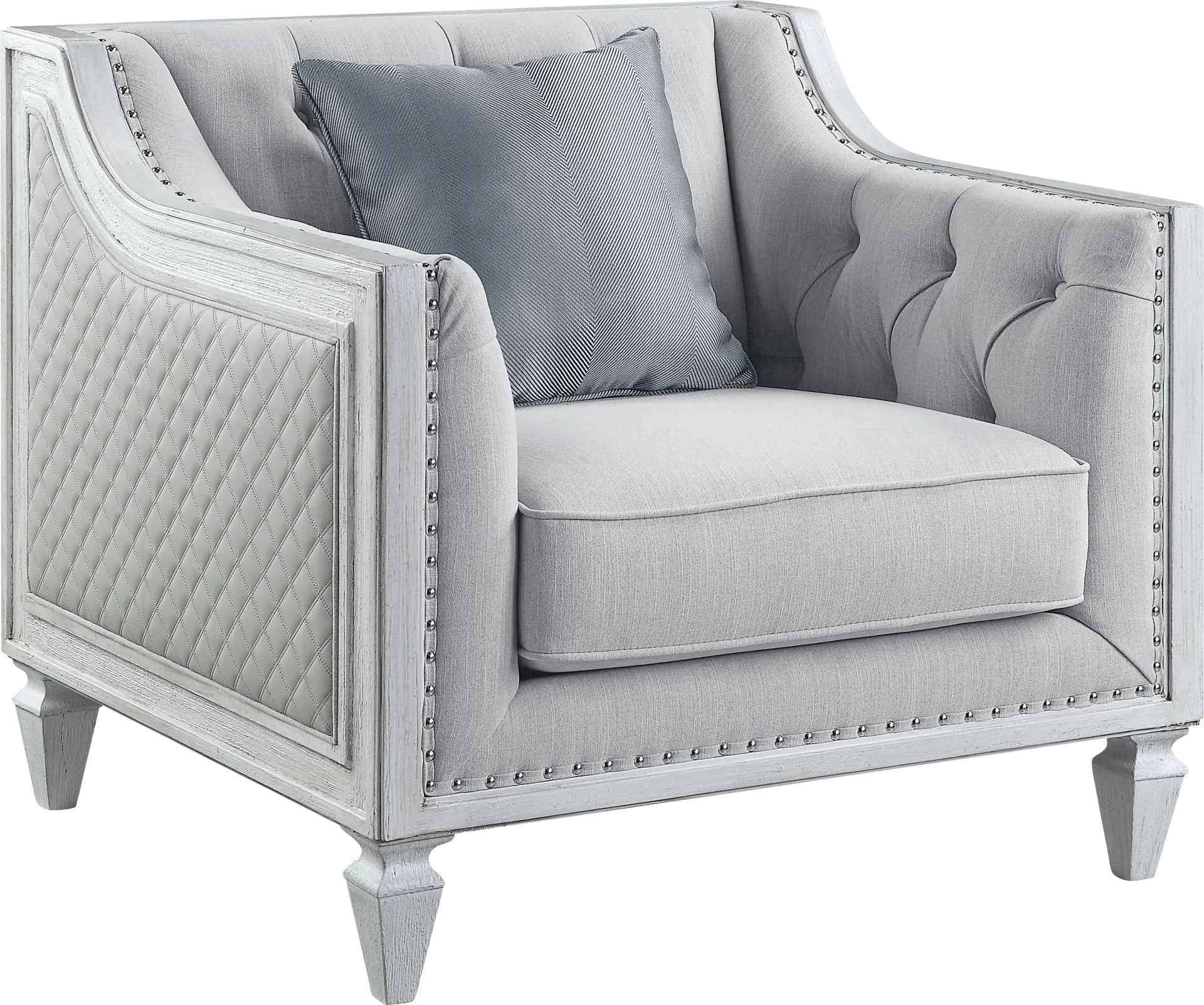 Blinn Light Gray Accent Chair with Pillow - Image 1