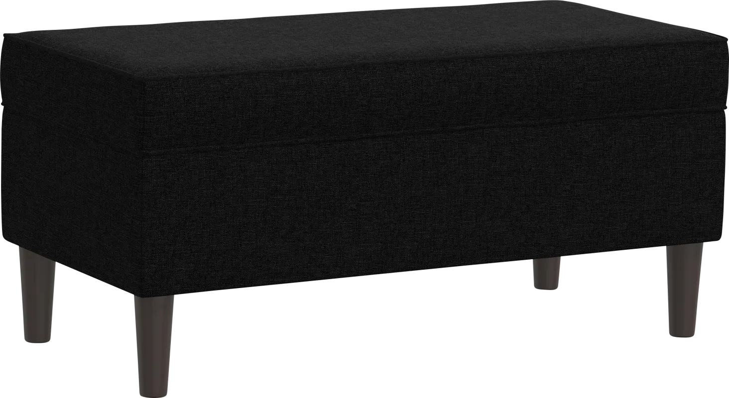 Charette Black Storage Bench