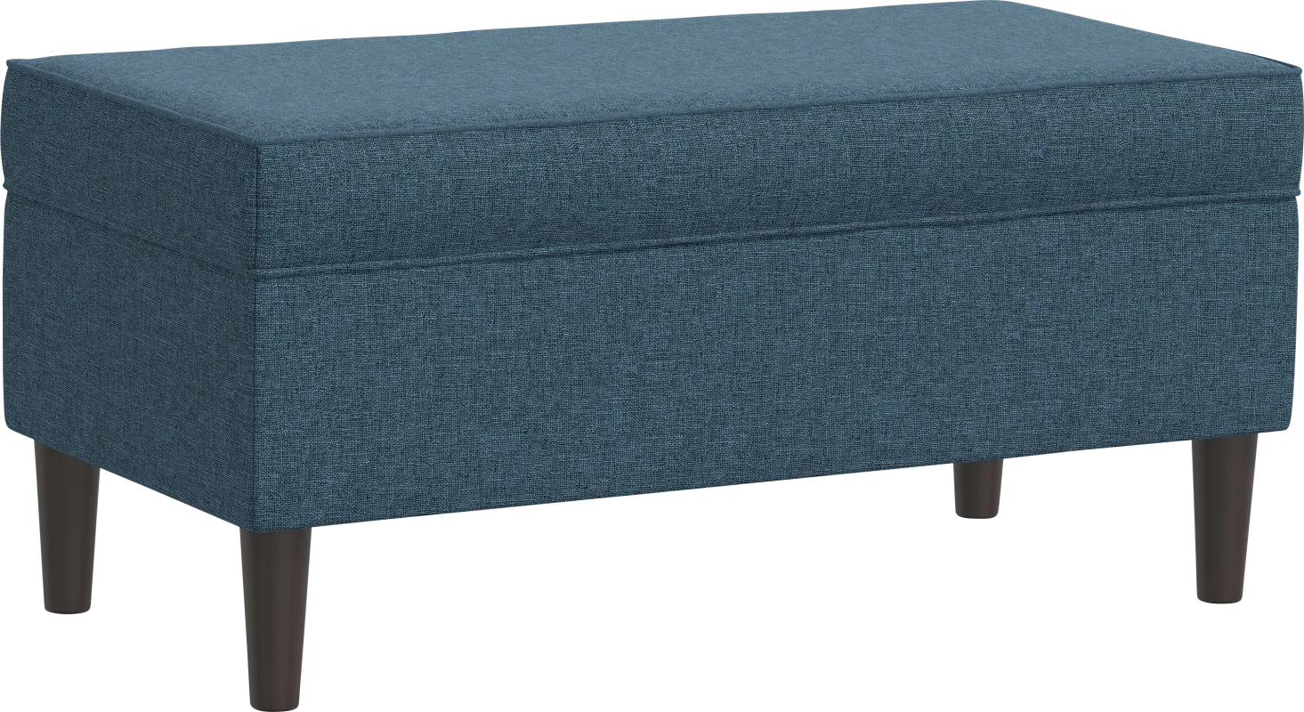 Charette Navy Blue Storage Bench