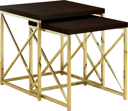 Brillock Gold Nesting Tables