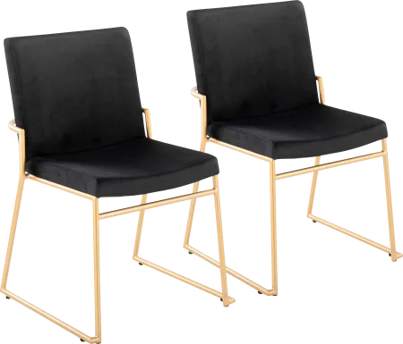 Powhatan II Black Dining Chair, Set of 2