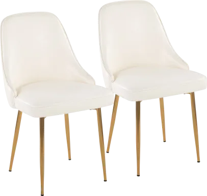 Clovis I White Dining Chair, Set of 2