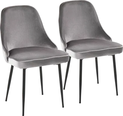 Clovis Silver Dining Chair, Set of 2
