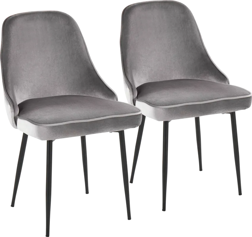 Clovis Silver Dining Chair, Set of 2
