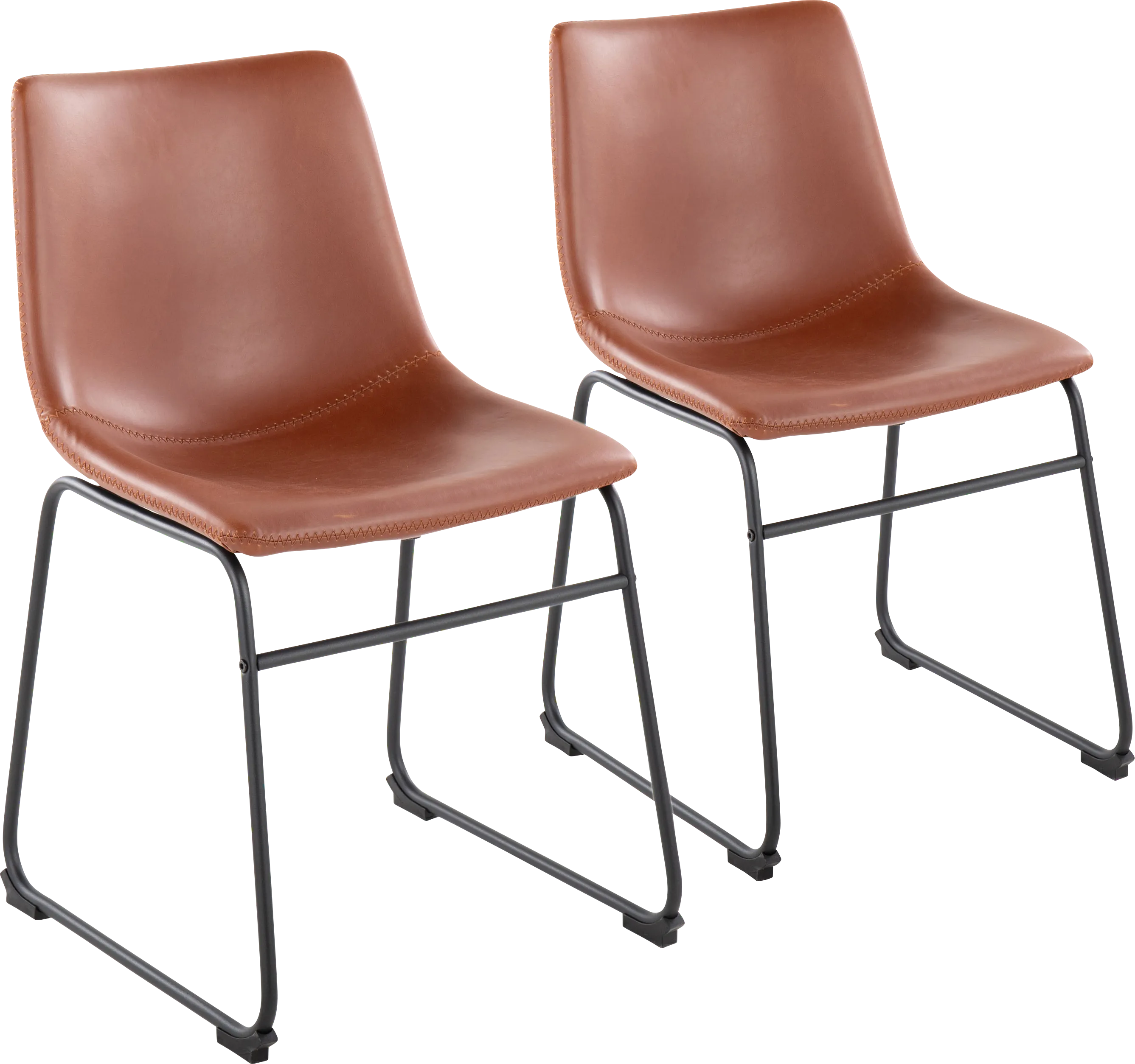 Nehru Cognac Dining Chair, Set of 2 - Thumbnail - Image 1