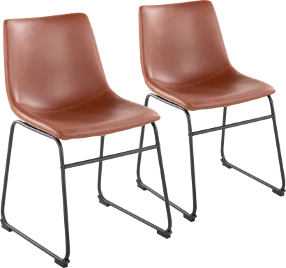 Nehru Cognac Dining Chair, Set of 2