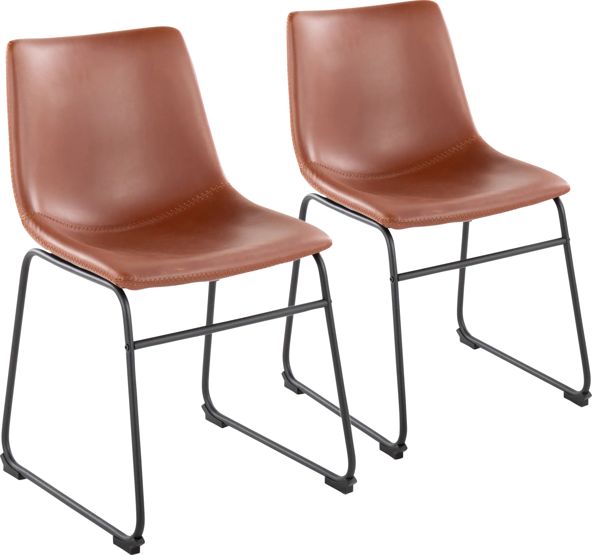 Nehru Cognac Dining Chair, Set of 2