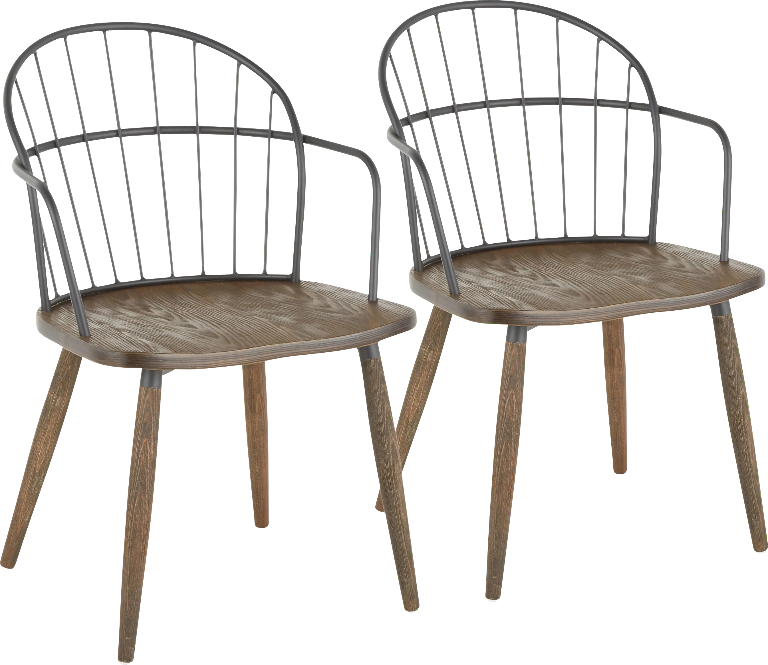 Steffek Brown Arm Chair, Set of 2 - Thumbnail - Image 1