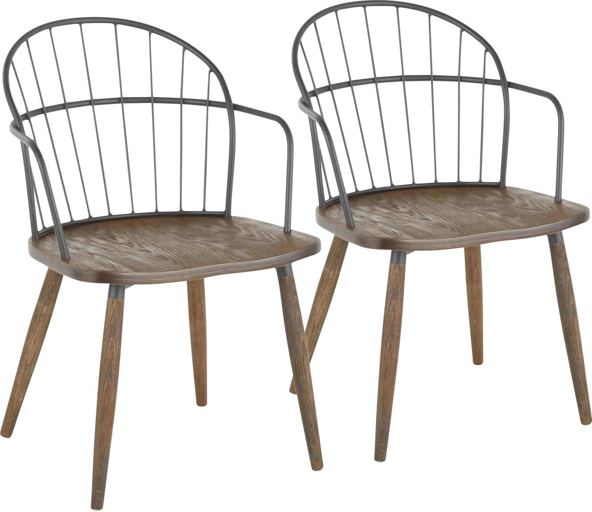 Steffek Brown Arm Chair, Set of 2
