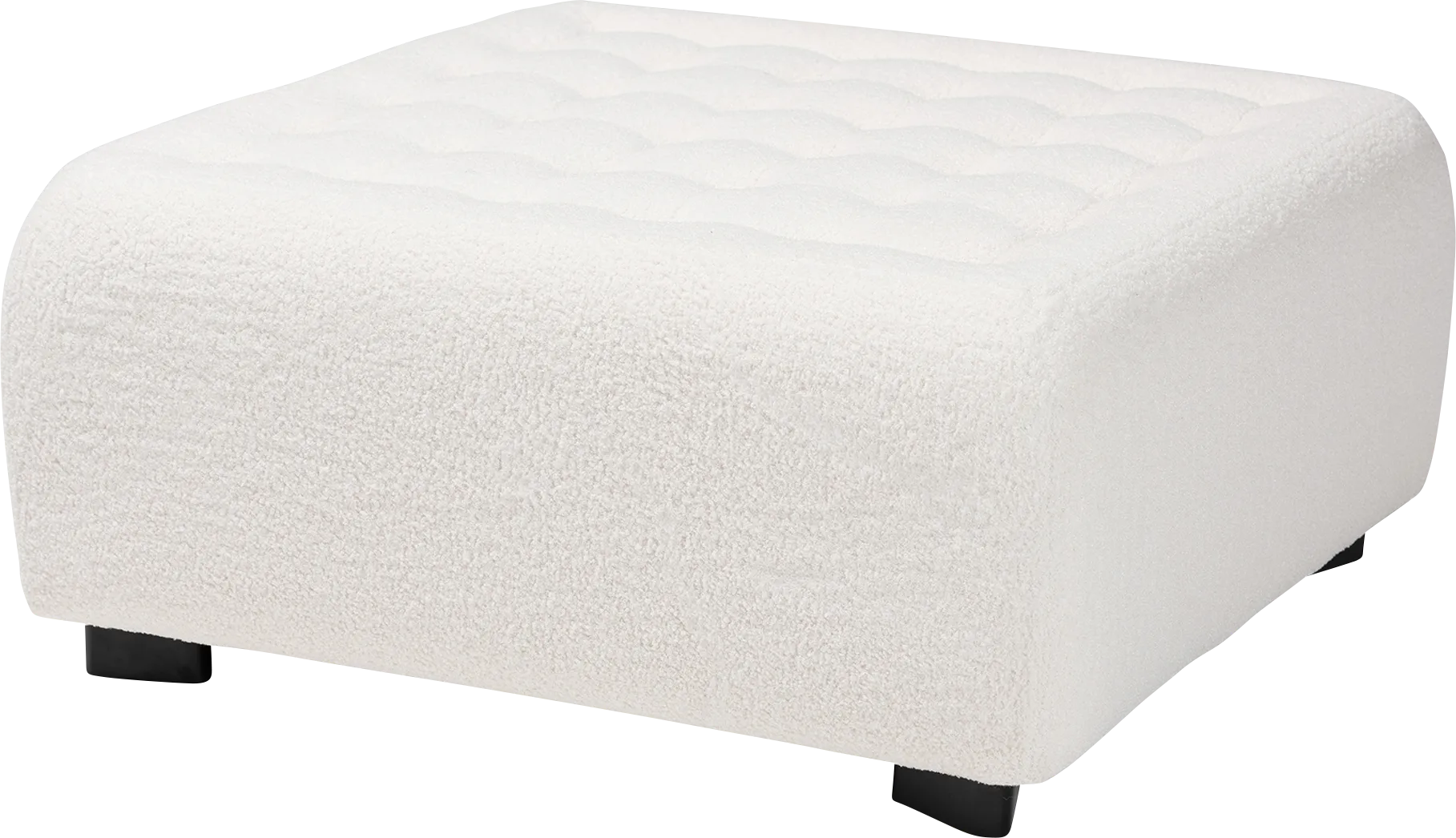 Delespine Ivory Ottoman - Image 1