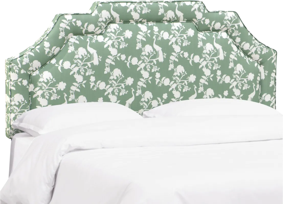 Douro Green Queen Upholstered Headboard
