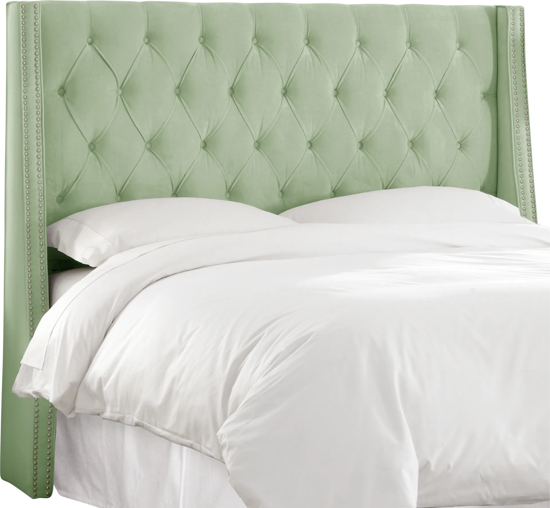 Garonne Green Full Upholstered Headboard. - Image 1