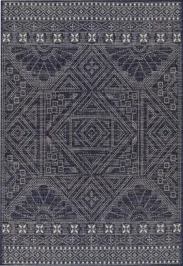 Saint Albany Navy 5'3 x 7' Indoor/Outdoor Rug