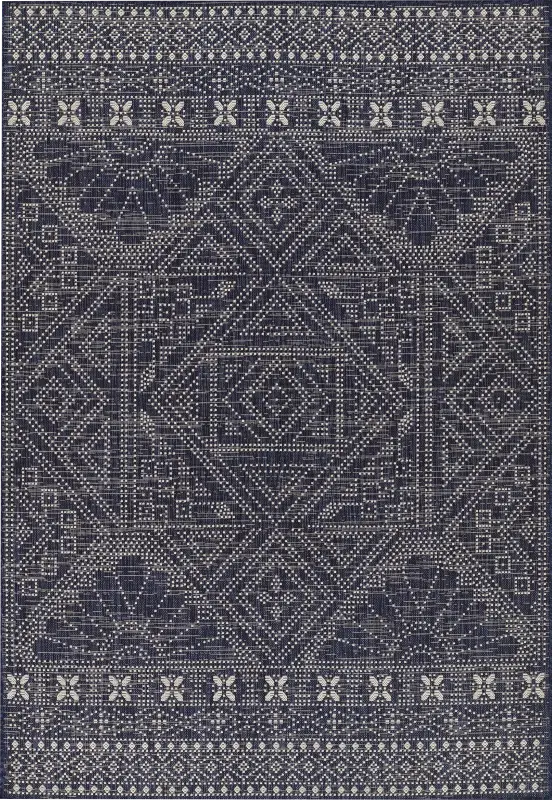 Saint Albany Navy 5'3 x 7' Indoor/Outdoor Rug