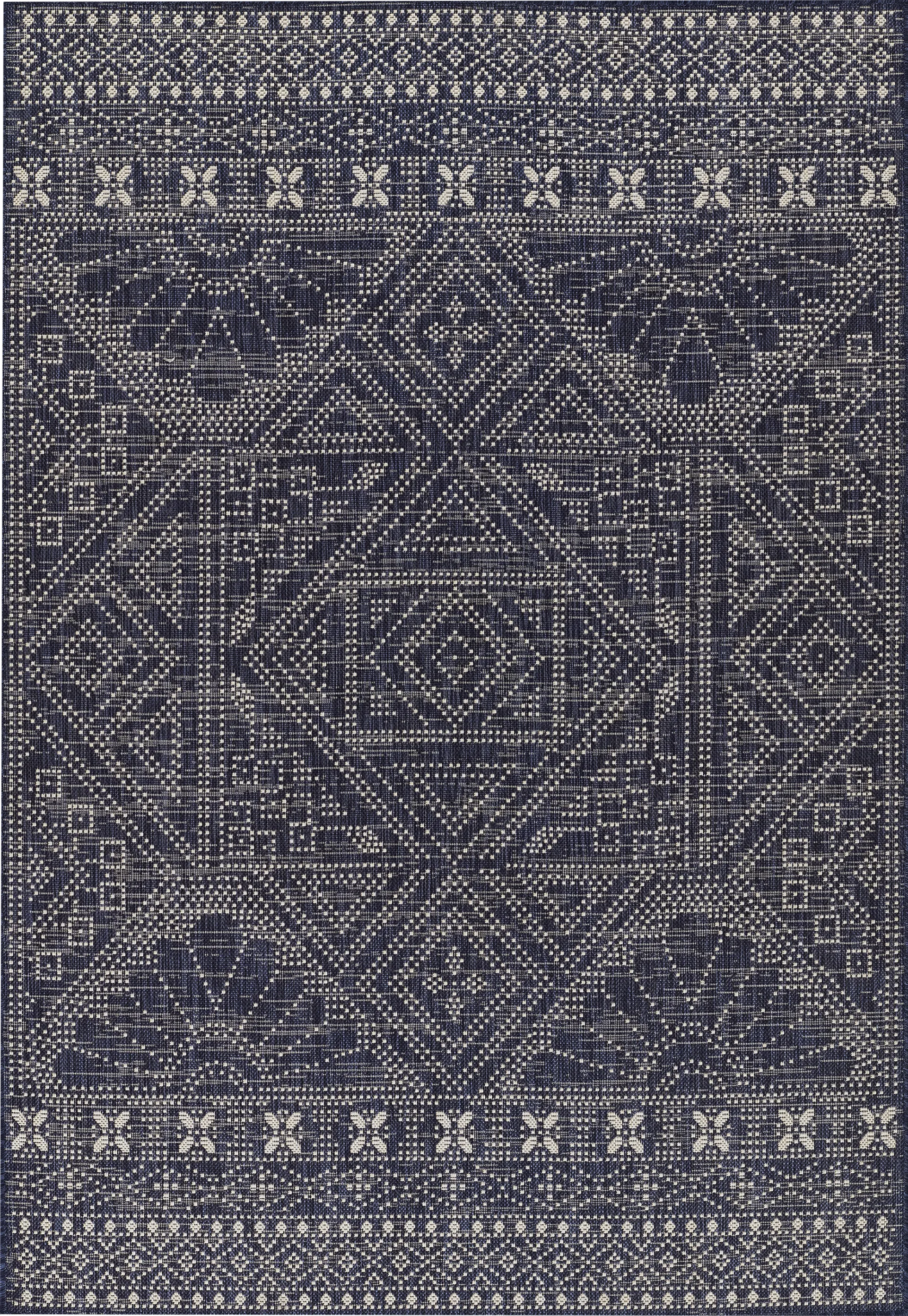 Saint Albany Navy 5'3 x 7' Indoor/Outdoor Rug - Image 1