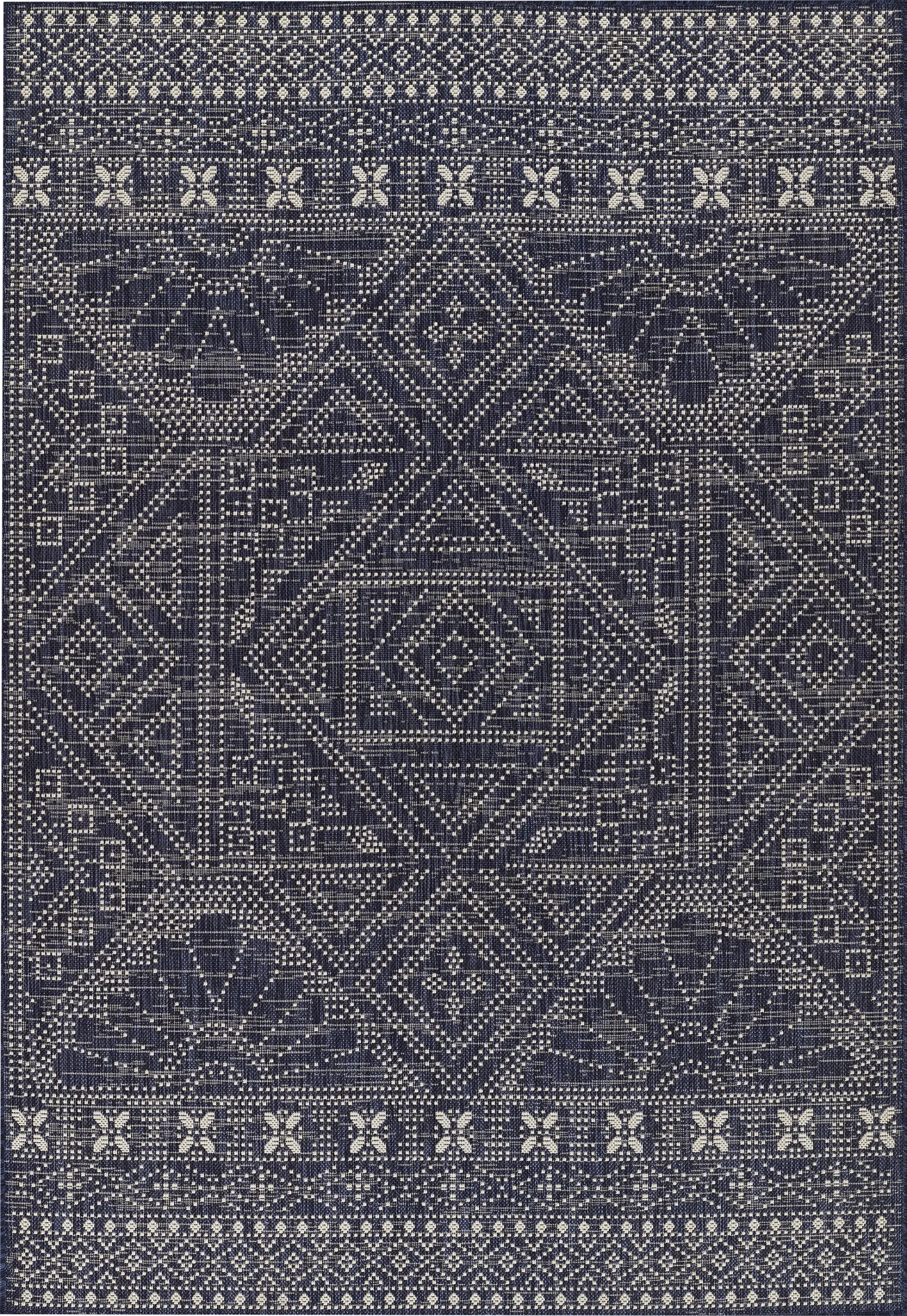Saint Albany Navy 5'3 x 7' Indoor/Outdoor Rug