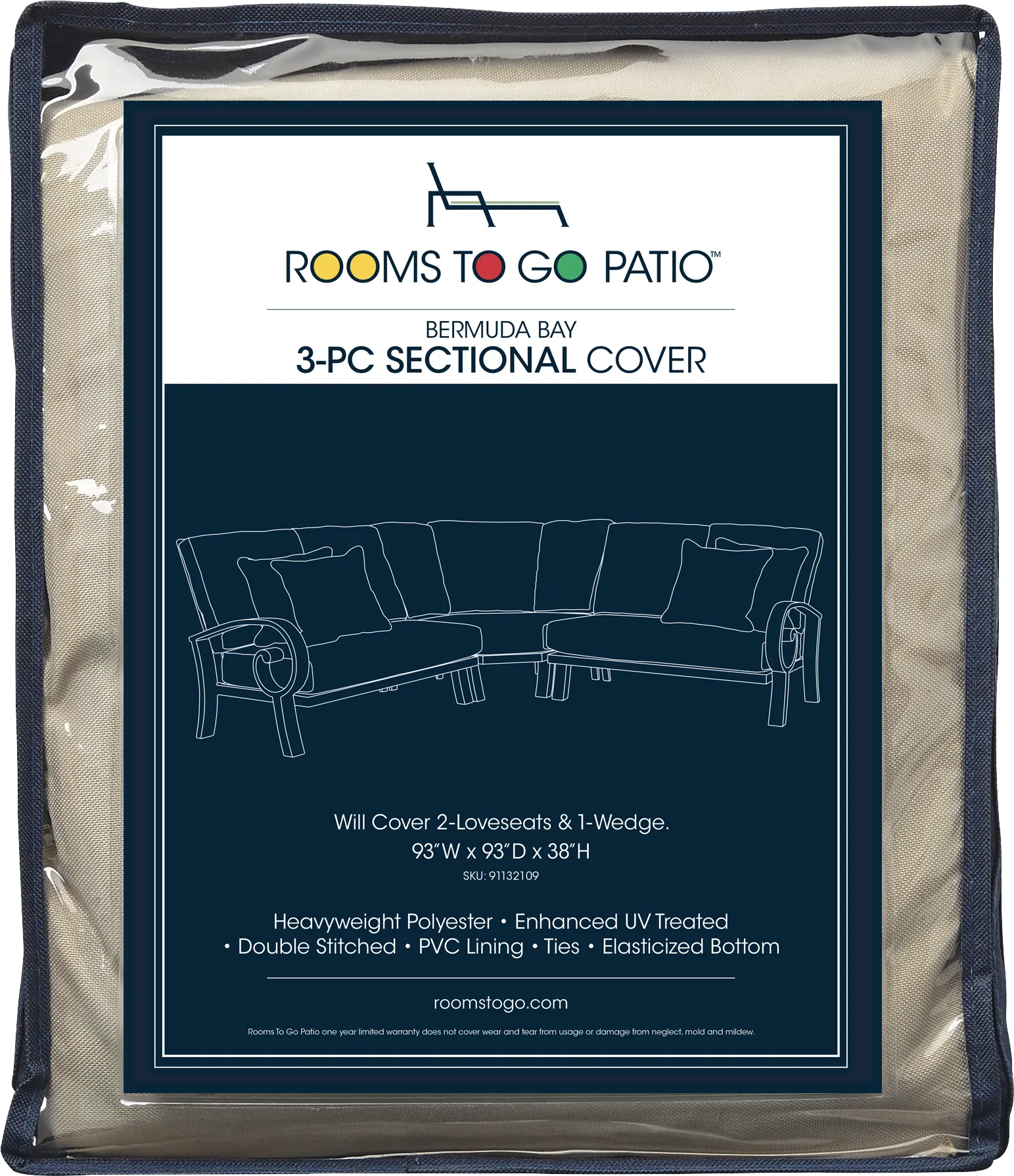 Bermuda Bay 3 Pc Patio Sectional Cover - Thumbnail - Image 1