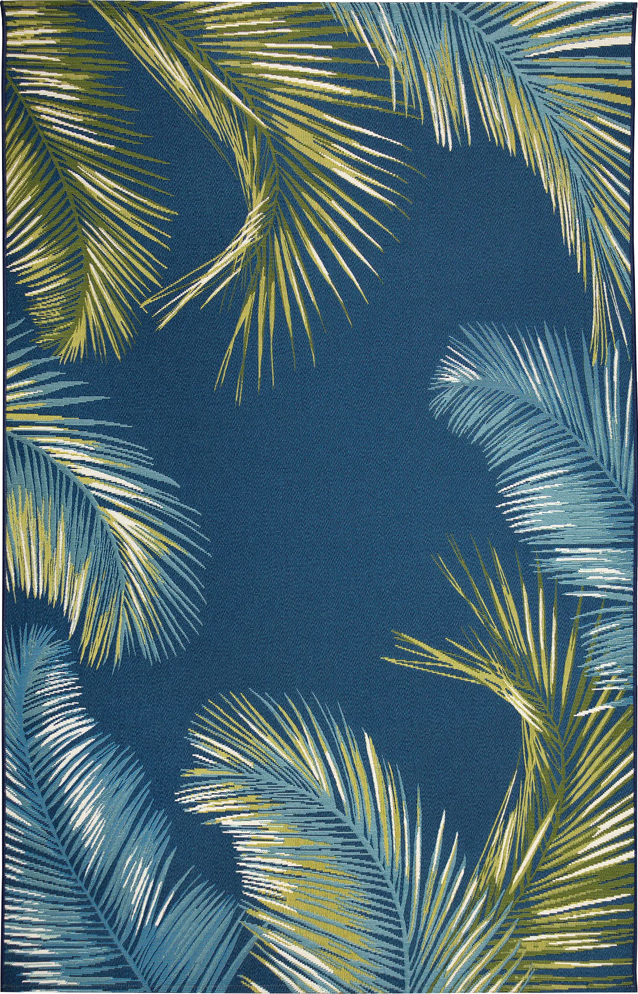 Marina Palms Navy 6'6 x 9'4 Indoor/Outdoor Rug - Image 1