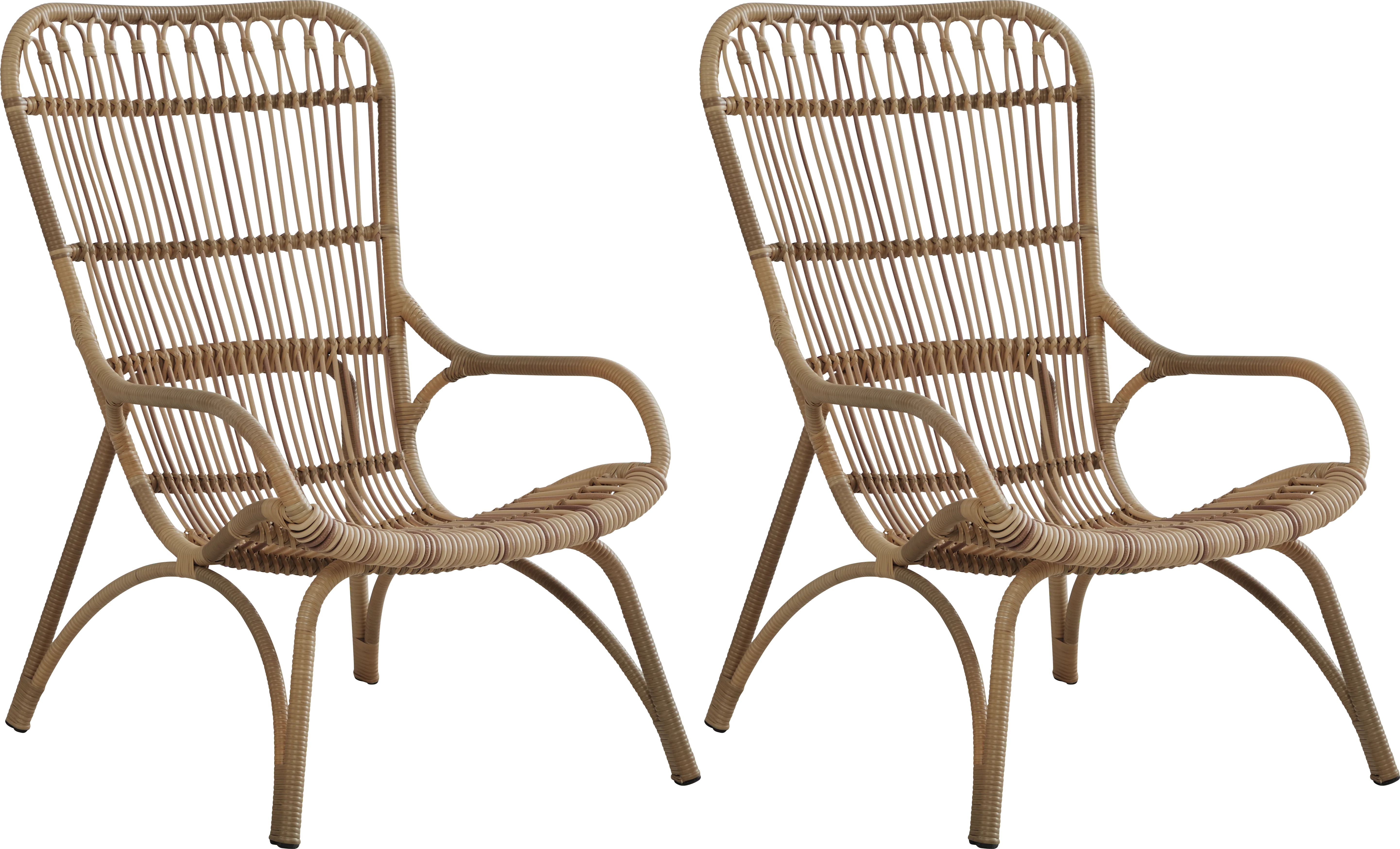 Kain Natural Outdoor Lounge Chairs, Set of Two - Thumbnail - Image 1