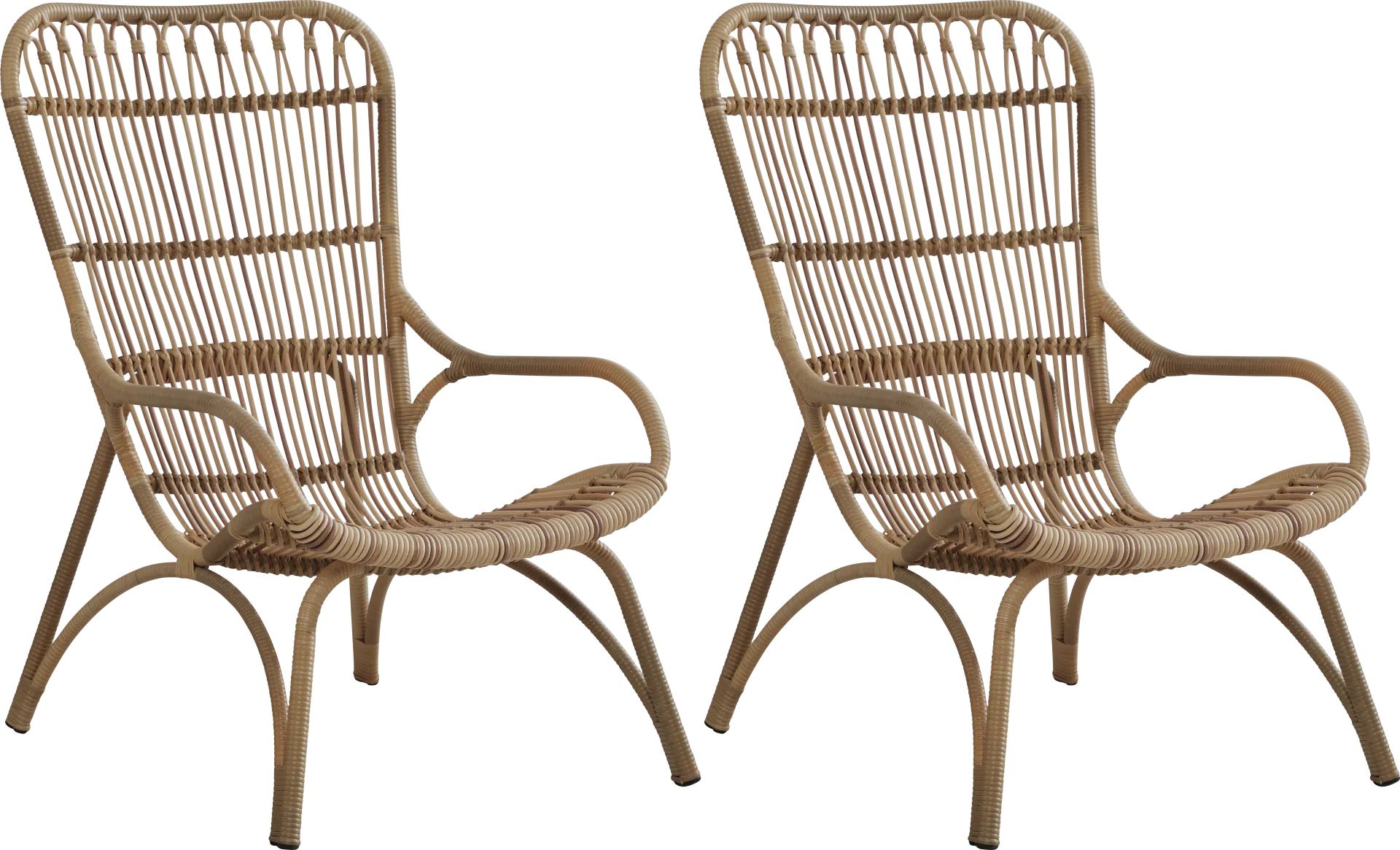 Kain Natural Outdoor Lounge Chairs, Set of Two - Image 1