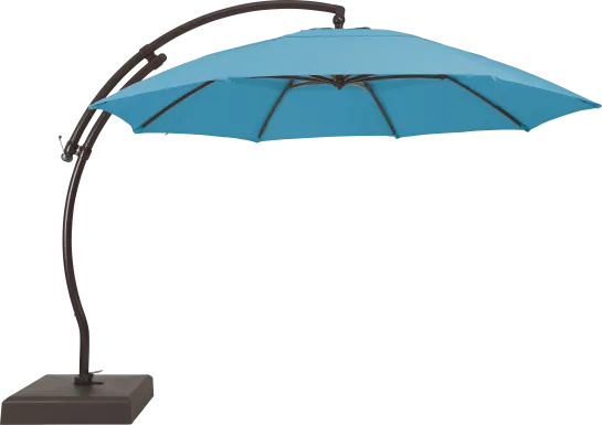 La Mesa Cove 13' Aruba Outdoor Curve Cantilever Umbrella with Base and Stand